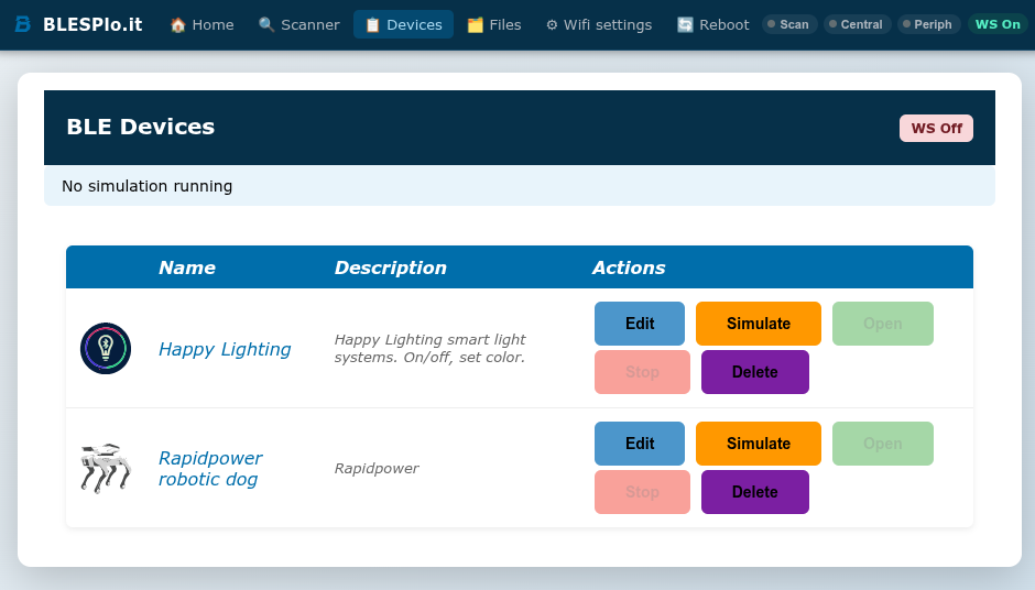 ESP32 web interface